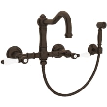Acqui 1.5 GPM Wall Mounted Widespread Bridge Kitchen Faucet - Includes Side Spray