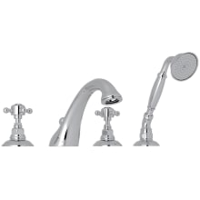 Viaggio Deck Mounted Roman Tub Filler with Built-In Diverter - Includes Hand Shower