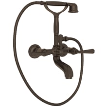 Palladian Wall Mounted Tub Filler with Built-In Diverter - Includes Hand Shower