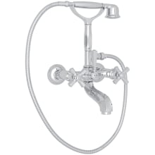 Palladian Wall Mounted Tub Filler with Built-In Diverter - Includes Hand Shower