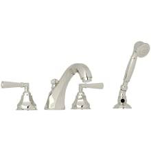 Palladian Deck Mounted Roman Tub Filler with Built-In Diverter - Includes Hand Shower