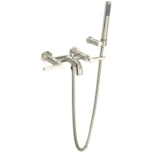 Lombardia Wall Mounted Tub Filler with Built-In Diverter - Includes Hand Shower