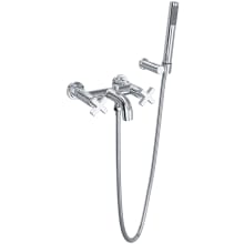 Lombardia Wall Mounted Tub Filler with Built-In Diverter - Includes Hand Shower