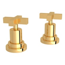Lombardia Double Handle Side Valve Trim Only Kit with Metal Cross Handles