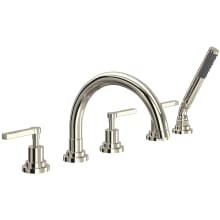 Lombardia Deck Mounted Tub Filler with Built-In Diverter - Includes Hand Shower