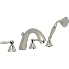 Verona Deck Mounted Roman Tub Filler with Built-In Diverter - Includes Hand Shower