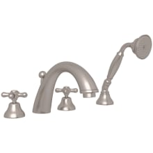 Verona Deck Mounted Roman Tub Filler with Built-In Diverter - Includes Hand Shower