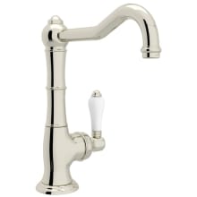 Acqui 1.5 GPM Single Hole Bar Faucet with Porcelain Handle