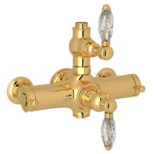 Country Bath Exposed Thermostatic Shower Valve Trim (Trim Only) with Crystal Lever Handles