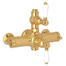 Rohl AKIT2101XCTCB Kit Country Bath San Julio Floor Mounted Exposed Tub Shower Mixer Package with Metal Insert Handshower and Crystal Cross Tuscan Brass 