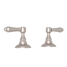 Country Bath Pair of 3/4" Hot and Cold Sidevalves Only with Metal Lever Handles