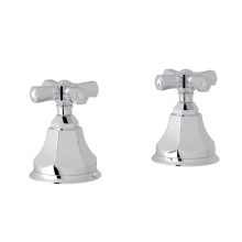 Palladian Pair of 3/4" Hot and Cold Sidevalves Only with Palladian Metal Cross Handles