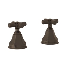Palladian Pair of 3/4" Hot and Cold Sidevalves Only with Palladian Metal Cross Handles