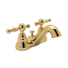 Cisal Centerset Bathroom Faucet with Pop-Up Drain and Ornate Metal Lever Handles