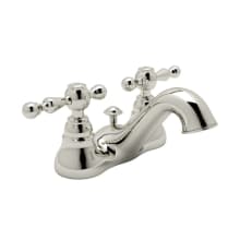 Cisal Centerset Bathroom Faucet with Pop-Up Drain and Ornate Metal Lever Handles