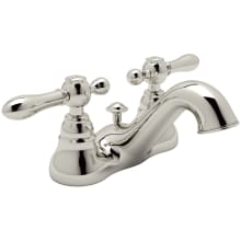 Arcana 1.2 GPM Centerset Bathroom Faucet with Pop-Up Drain Assembly and Metal Lever Handles
