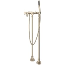 Lombardia Floor Mounted Tub Filler with Built-In Diverter - Includes Hand Shower