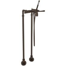 San Giovanni Floor Mounted Tub Filler with Built-In Diverter - Includes Hand Shower
