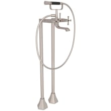Bellia Floor Mounted Clawfoot Tub Filler with Built-In Diverter - Includes Hand Shower