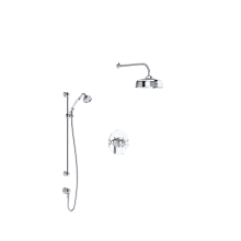Edwardian Thermostatic Shower System with Shower Head, Hand Shower, and Hose
