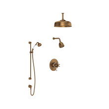 Edwardian Thermostatic Shower System with Shower Head, Hand Shower, and Hose