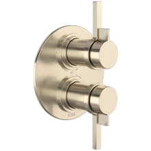 Lombardia Six Function Thermostatic Valve Trim with Dual Lever Handles, Integrated Diverter, and Volume Control