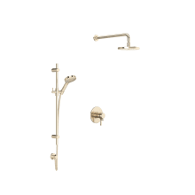 Lombardia Thermostatic Shower System with Shower Head, Hand Shower, Slide Bar, Shower Arm, Hose, and Valve Trim