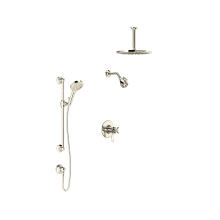 Palladian Pressure Balanced, Thermostatic Shower System with Shower Head, Hand Shower, and Valve Trim