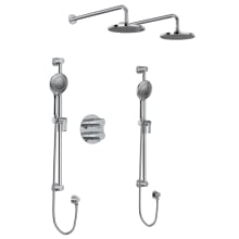 Parabola Thermostatic Shower System with Shower Head, Hand Shower, Slide Bar, and Hose