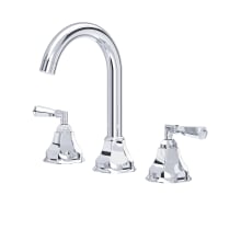 Palladian 1.2 GPM Widespread Bathroom Faucet with Lever Handles and Pop-Up Drain Assembly