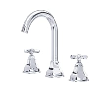 Palladian 1.2 GPM Widespread Bathroom Faucet with Cross Handles and Pop-Up Drain Assembly