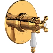 Arcana Two Independent and One Shared Function Thermostatic Valve Trim Only with Single Cross / Lever Handle, Integrated Diverter, and Volume Control - Less Rough In