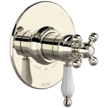 Arcana Three Function Thermostatic Valve Trim Only with Single Cross / Lever Handle, Integrated Diverter, and Volume Control - Less Rough In