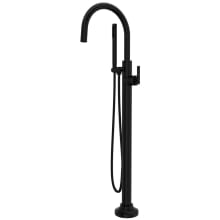 Apothecary Floor Mounted Tub Filler with Built-In Diverter - Includes Hand Shower