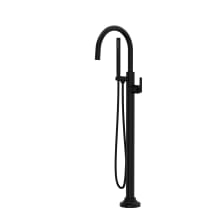 Apothecary Floor Mounted Tub Filler with Built-In Diverter - Includes Hand Shower