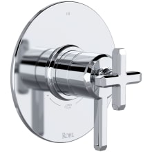 Apothecary Three Function Thermostatic Valve Trim Only with Single Cross / Lever Handle, Integrated Diverter, and Volume Control - Less Rough In