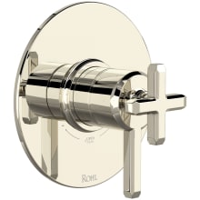 Apothecary Two Function Thermostatic Valve Trim Only with Single Cross / Lever Handle, Integrated Diverter, and Volume Control - Less Rough In