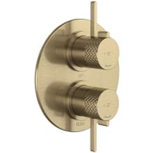 Tenerife Three Function Thermostatic Valve Trim with Dual Lever Handles, Integrated Diverter, and Volume Control