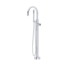 Eclissi Floor Mounted Tub Filler with Built-In Diverter - Includes Hand Shower