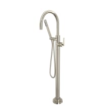Lombardia Floor Mounted Tub Filler with Built-In Diverter - Includes Hand Shower