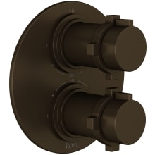 Lombardia Six Function Thermostatic Valve Trim Only with Dual Cross Handles, Integrated Diverter, and Volume Control - Less Rough In