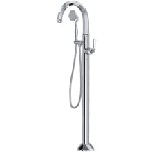 Palladian Floor Mounted Tub Filler with Built-In Diverter - Includes Hand Shower