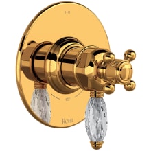 Three Function Thermostatic Valve Trim Only with Single Cross/Lever Handle, Integrated Diverter, and Integrated Volume Control - Less Rough In