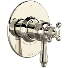 Three Function Thermostatic Valve Trim Only with Single Cross / Lever Handle, Integrated Diverter, and Volume Control - Less Rough In
