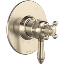 Acqui Three Independent, Two Shared Function Thermostatic Valve Trim Only with Single Cross / Lever Handle, Integrated Diverter, and Volume Control - Less Rough In