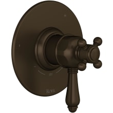 Acqui Three Independent, Two Shared Function Thermostatic Valve Trim Only with Single Cross / Lever Handle, Integrated Diverter, and Volume Control - Less Rough In