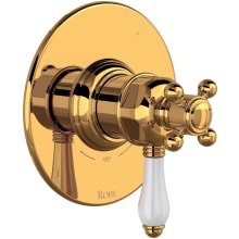 Acqui Three Independent, Two Shared Function Thermostatic Valve Trim Only with Single Cross / Lever Handle, Integrated Diverter, and Volume Control - Less Rough In