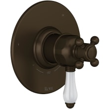 Acqui Three Independent Function Thermostatic Valve Trim Only with Single Cross / Lever Handle, Integrated Diverter, and Volume Control - Less Rough In