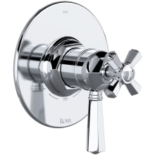 Three Function Thermostatic Valve Trim Only with Single Cross / Lever Handle, Integrated Diverter, and Volume Control - Less Rough In