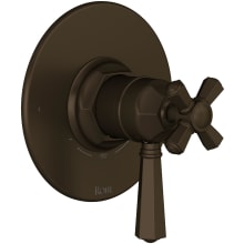 Two Function Thermostatic Valve Trim Only with Single Cross / Lever Handle, Integrated Diverter, and Volume Control - Less Rough In